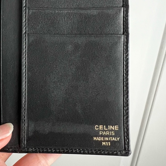 Authentic CELINE Leather Triomphe Long
Wallet Black Italy Long Slim Wallet - Picture 5 of 8